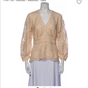 MAJE
Lace Pattern V-Neck Blouse w/ Tags